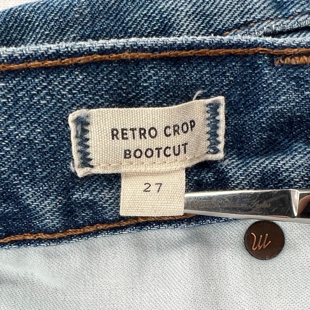 MADEWELL Retro Crop Bootcut Jeans Womens 27 Blue Two Tone Edition High Rise - Picture 11 of 13